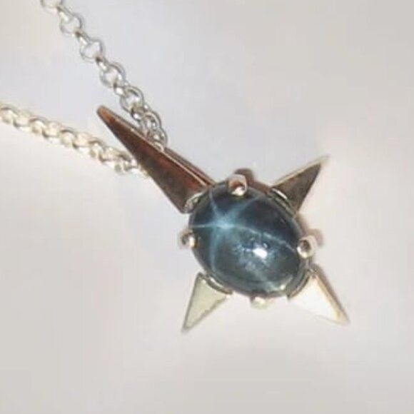 Natural Star Sapphire In Sterling Silver "Northern Star" Pendant. 2.34ct. - Picture 1 of 10